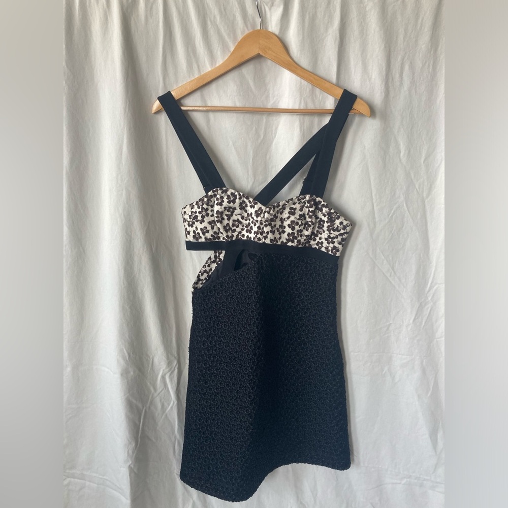 Vintage Emanuel Ungaro Strappy Embroidered Flowers Dress Size 6